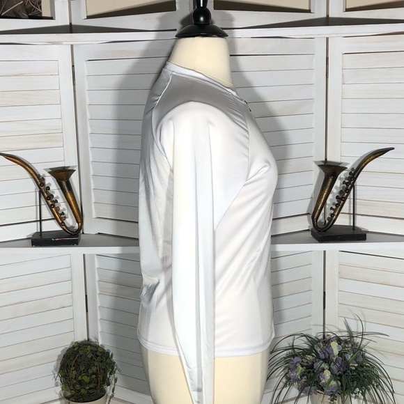 NWOT Bebe Track Jacket Raglan Sleeves Zipper Front Lightweight White/Black XL - Picture 4 of 5